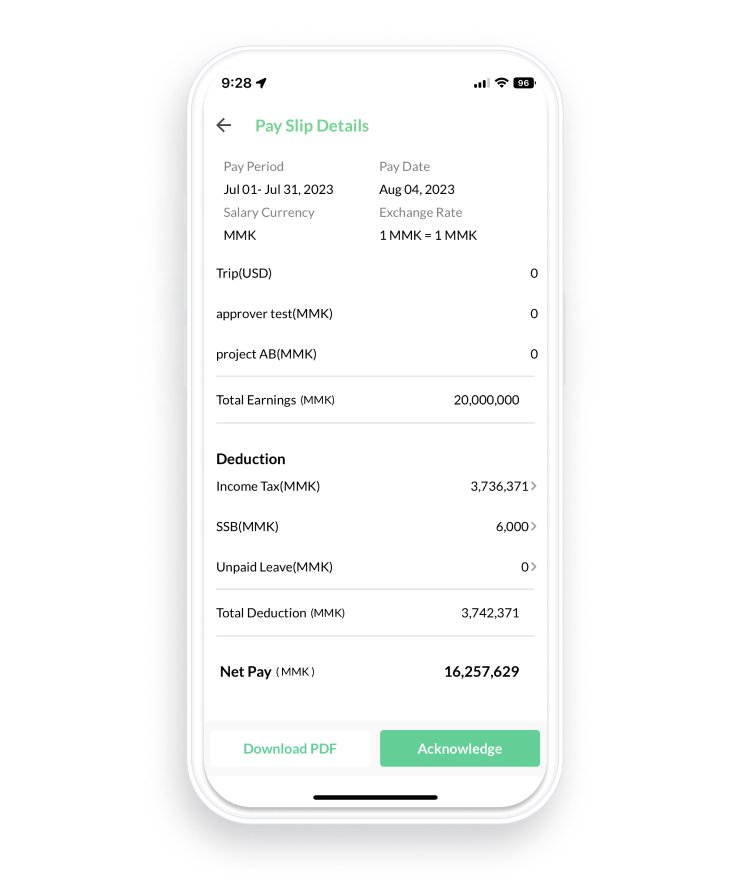 Download လုပ်နိုင်သော PDF payslip