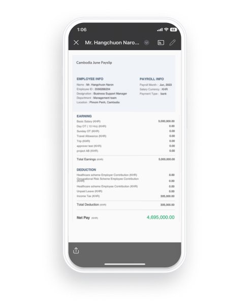 Downloadable PDF Payslip