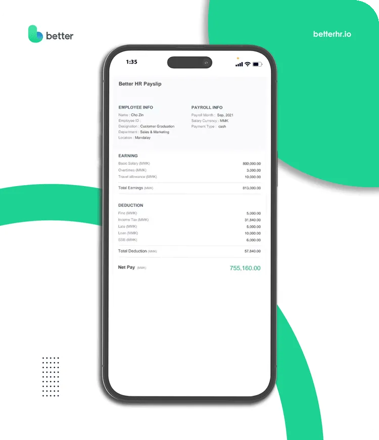 Downloadable PDF Payslip
