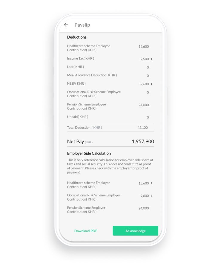 អាចទាញយកបាន Payslip នៅក្នុងឯកសារ PDF ។